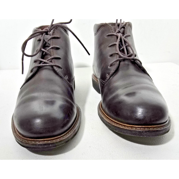 Men\'s ECCO Brown Leather Chukka Ankle Boots Size EU41/US-7-7.5- EUC main image 6